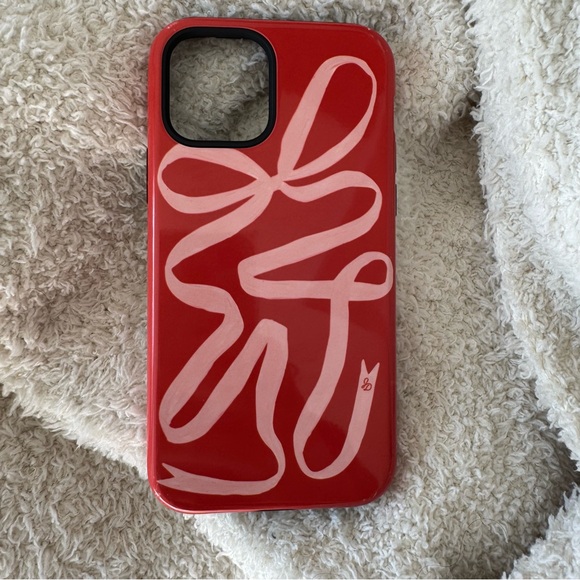 Jasmine Dowling The Dairy Red and Pink Bow Phone Case iPhone 12 Pro - Picture 2 of 4